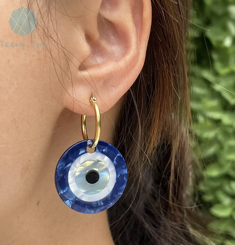 Blue Evil Eye Earrings – Digital Dress Room